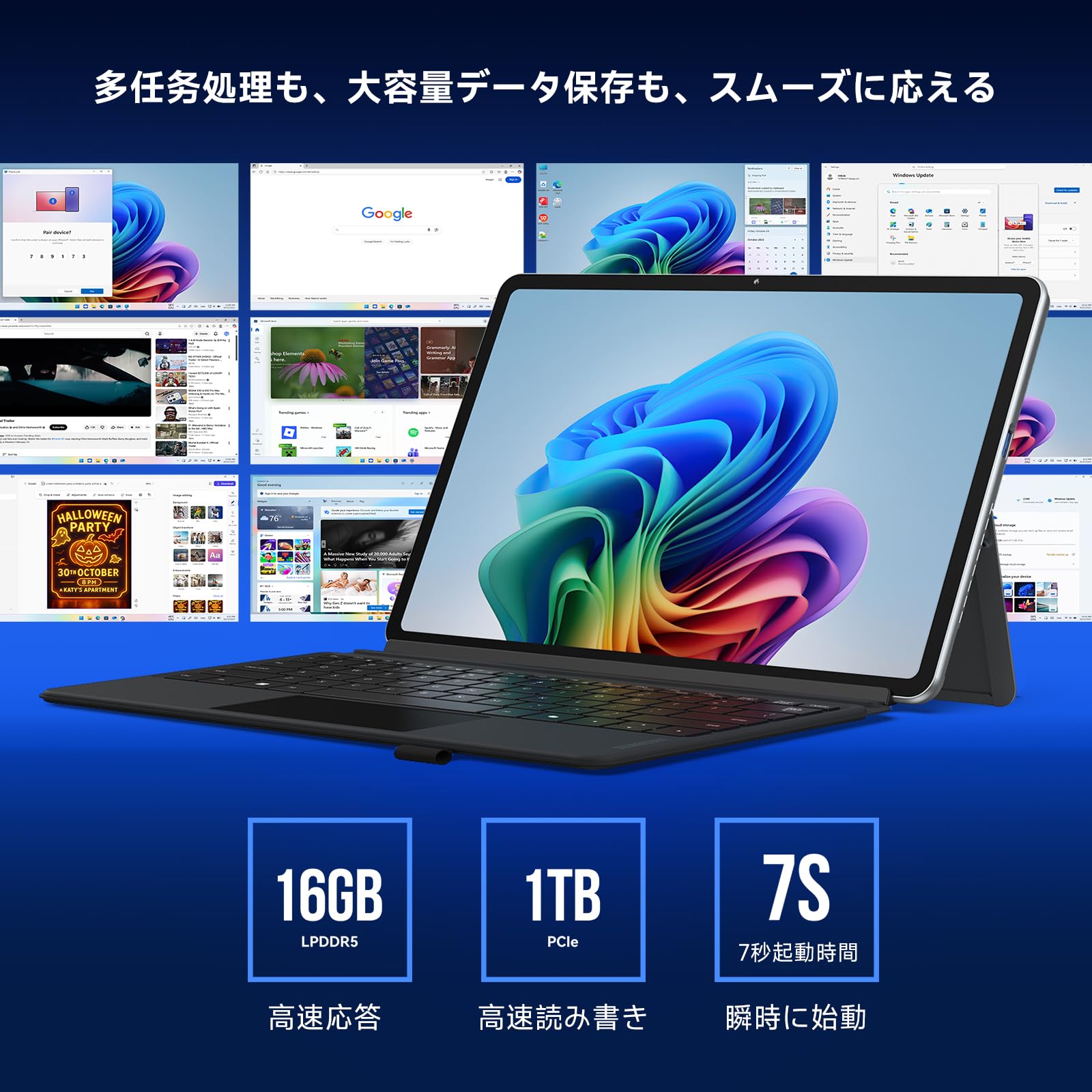 ALLDOCUBE 2in1タブレットPC Windows11 Amazon.com: ALLDOCUBE Tablet Windows 11 iWork GT 2 in 1 PC